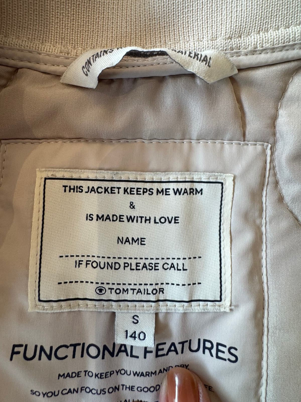Gesteppte Übergangsjacke in Beige Gr.140 | Tom Tailor