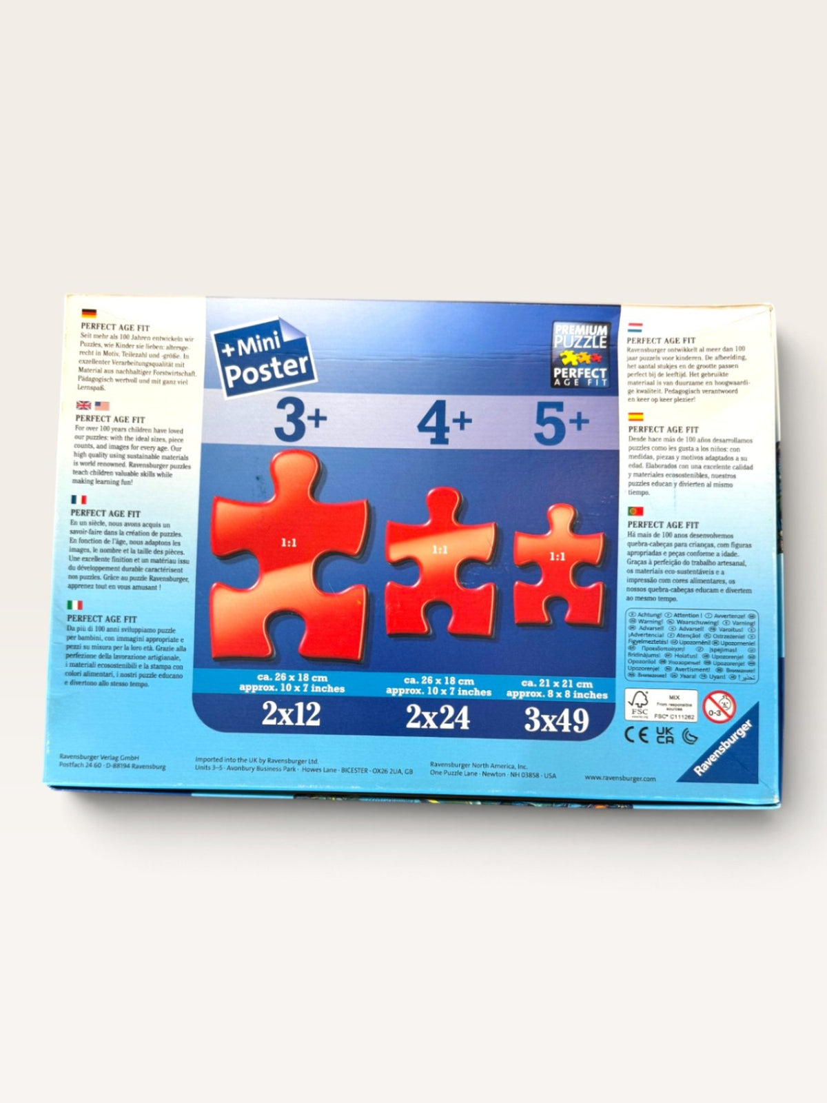 3x49-Teile Kinderpuzzle „Unterwasserwelt & Haie“ | Ravensburger
