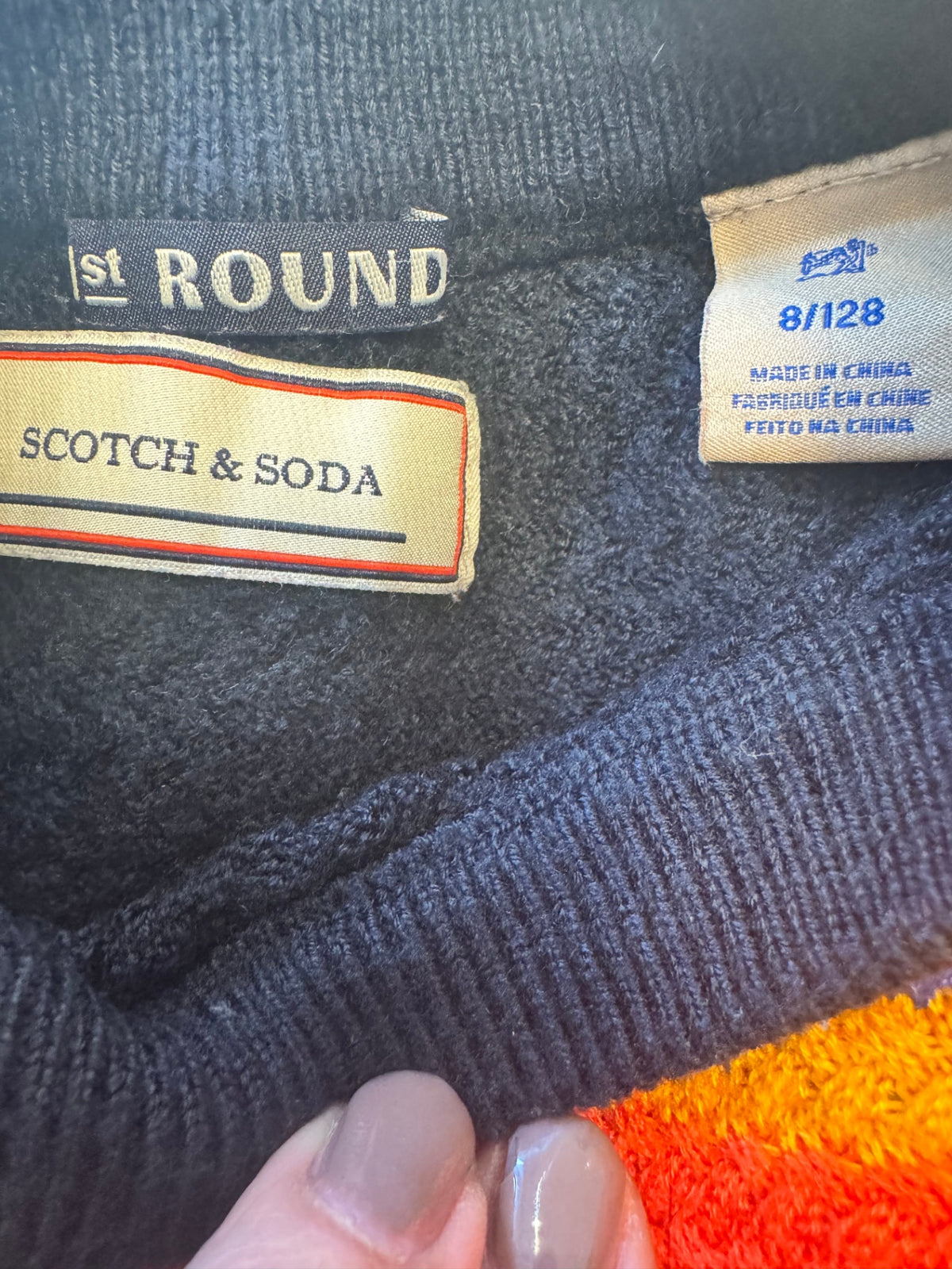 Kinder-Strickpullover im bunten Streifenmuster Gr.128 | Scotch & Soda