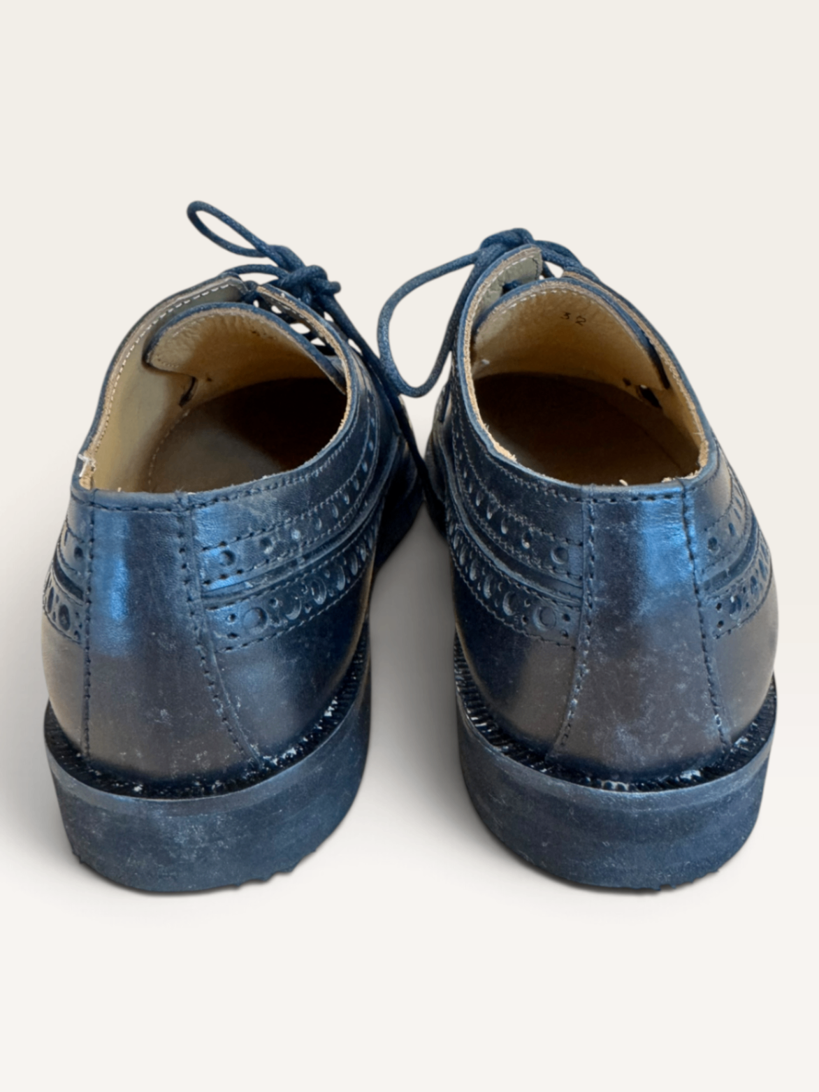 Kinder-Leder-Schnürschuhe / Budapester Dunkelblau Gr.32 | Gallucci