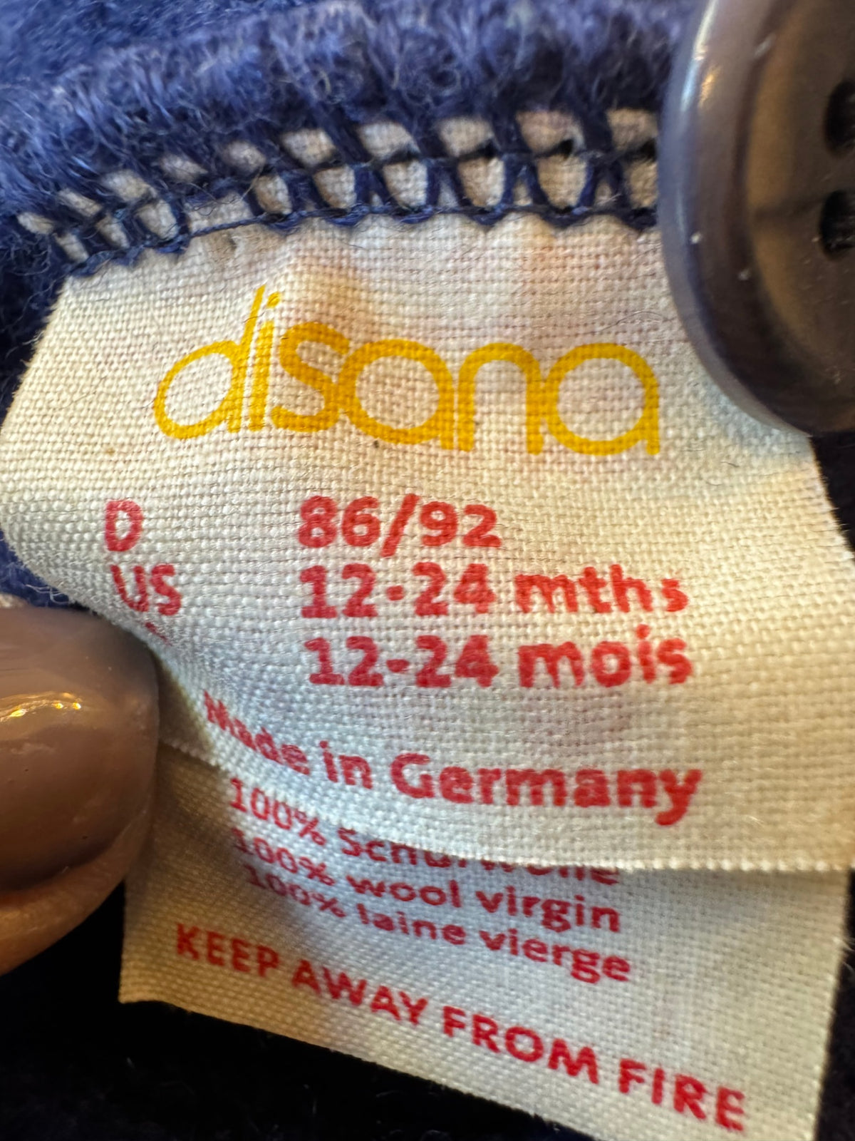 Latzhose mit Knöpfen (Royalblau) Gr.86/92 | disana