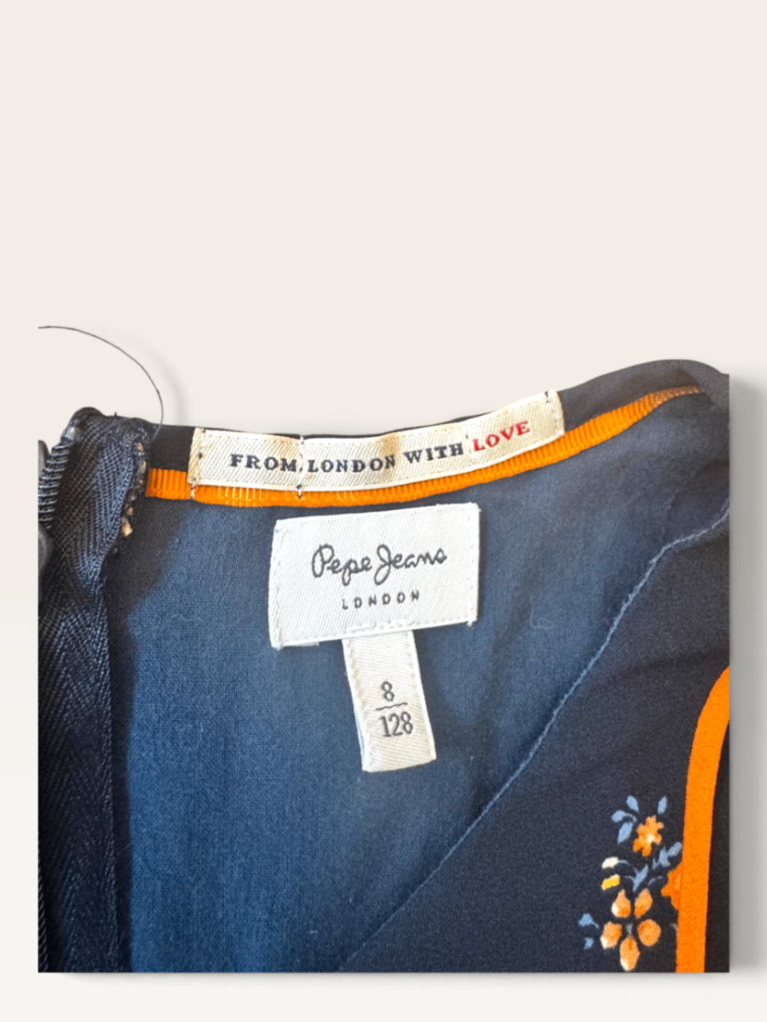 Kleid mit Blumenmuster & Paspeln Gr.8 / 128 | Pepe Jeans London