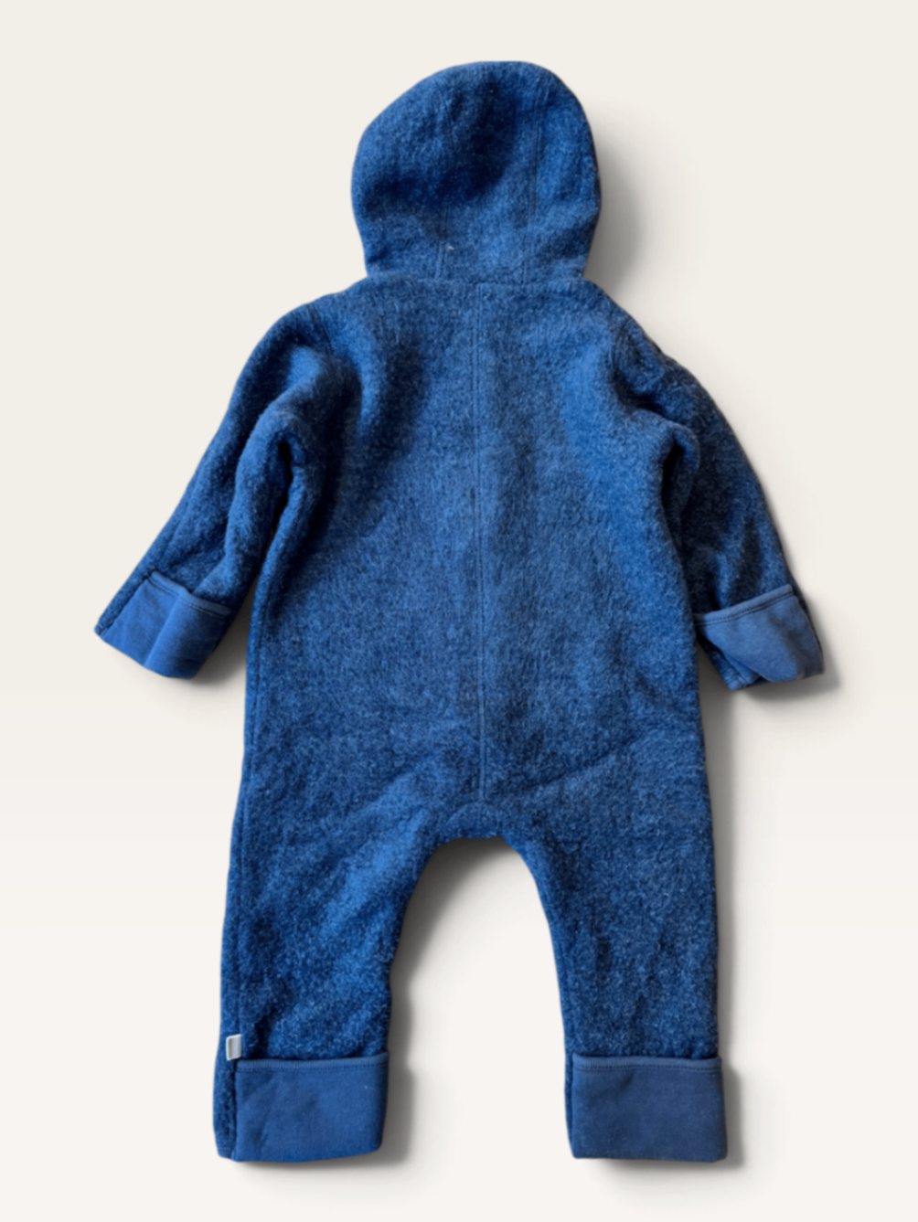 Wollwalk-Overall mit Klappbündchen (Dunkelblau / Marine) Gr.74/80 | hessnatur