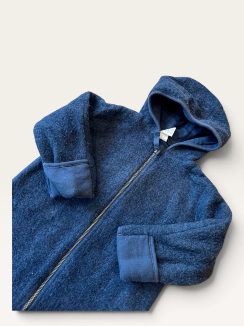 Wollwalk-Overall mit Klappbündchen (Dunkelblau / Marine) Gr.74/80 | hessnatur