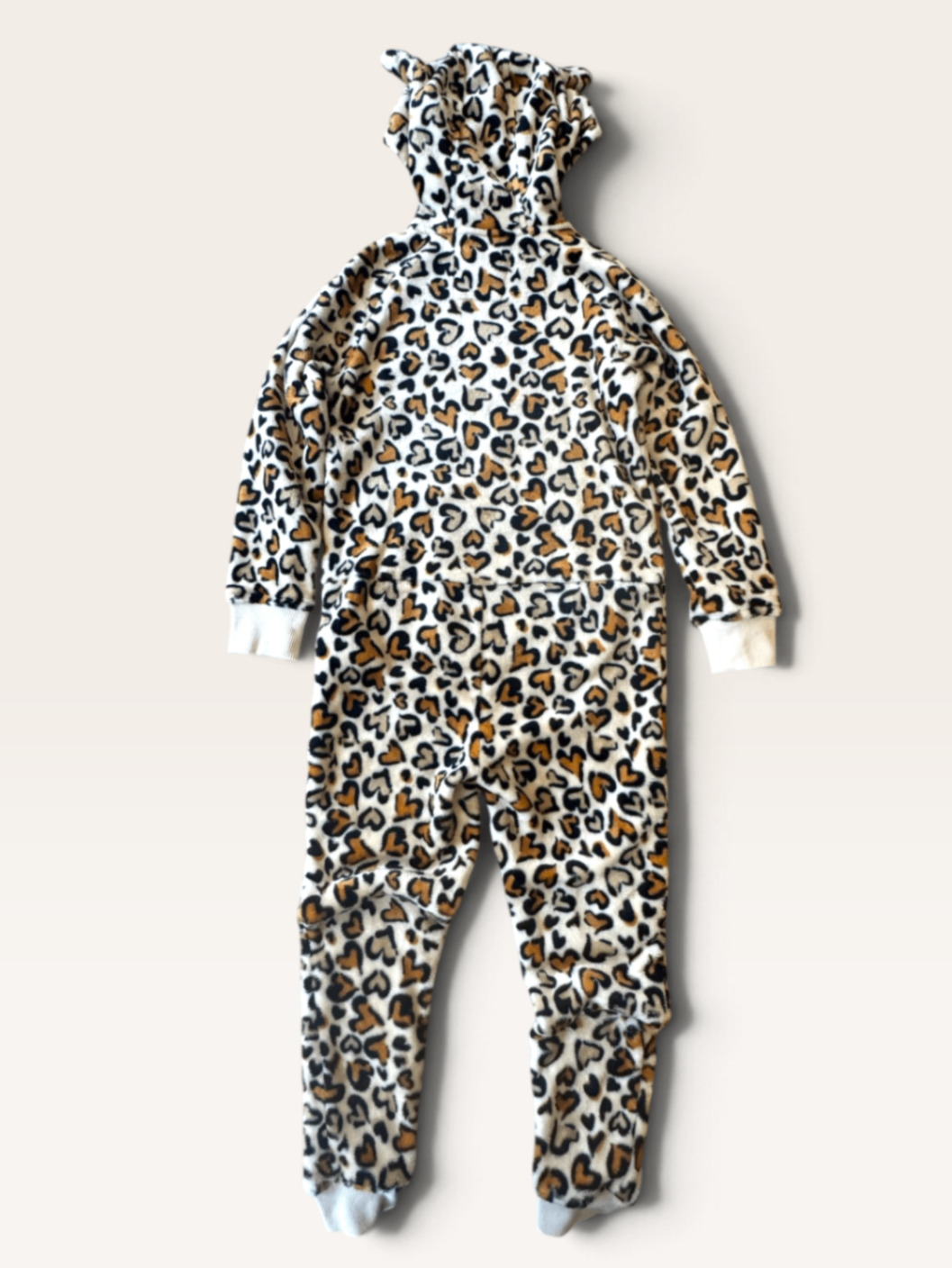 Teddy-Overall / Onesie mit Ohren & Herzen Gr.122/128 | WE