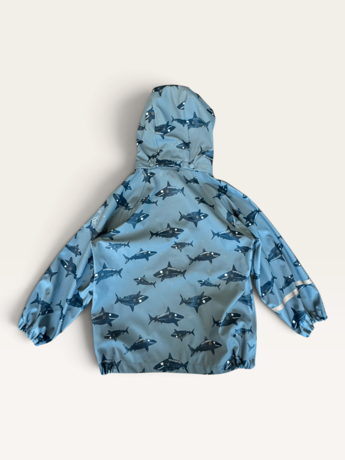 Wetterfeste Regenjacke mit Hai-Print & Kapuze Gr.110 | CeLaVi