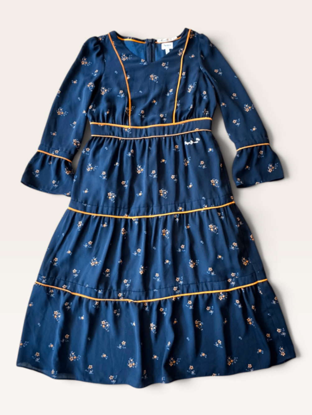 Kleid mit Blumenmuster & Paspeln Gr.8 / 128 | Pepe Jeans London