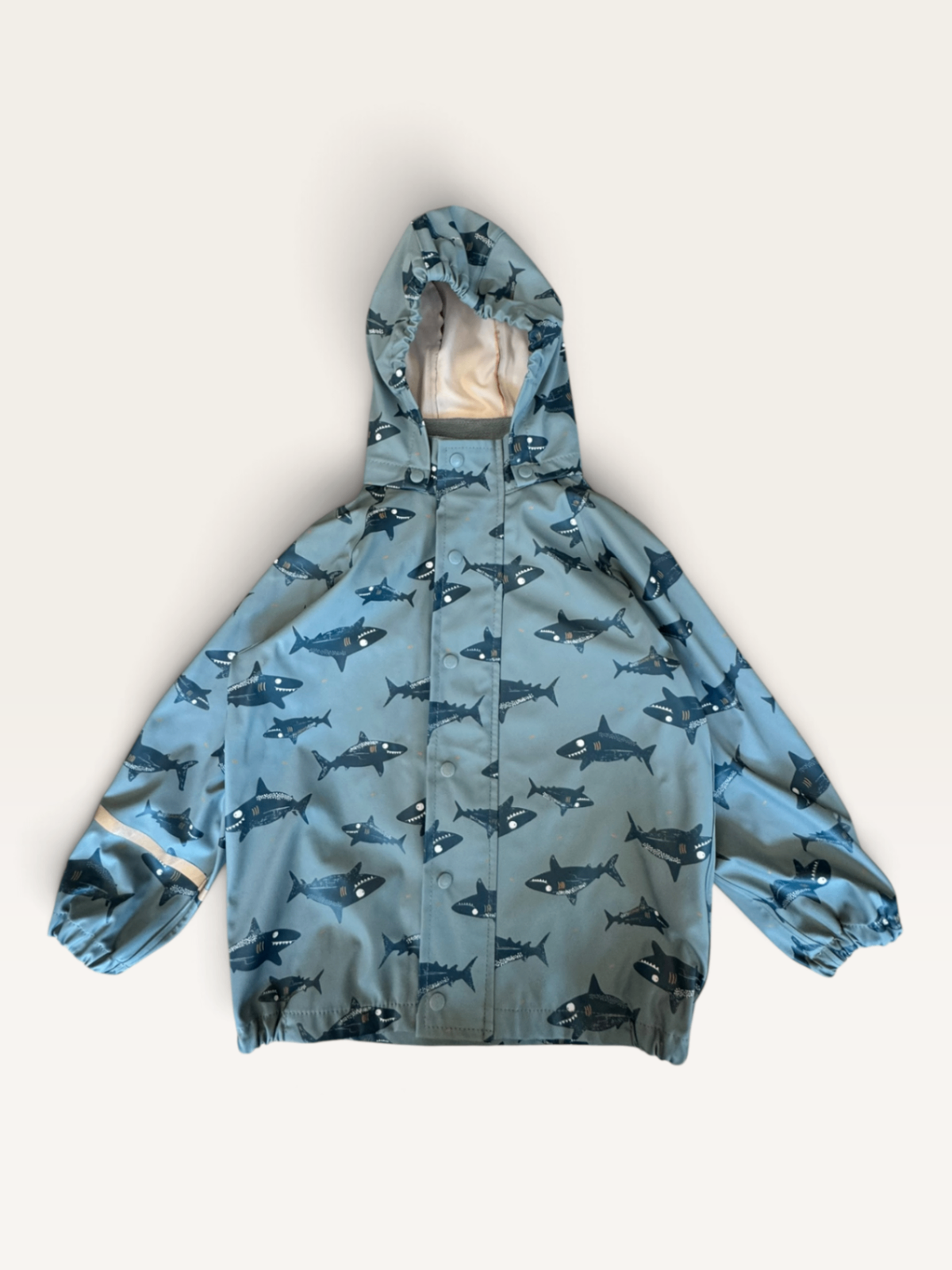 Wetterfeste Regenjacke mit Hai-Print & Kapuze Gr.110 | CeLaVi