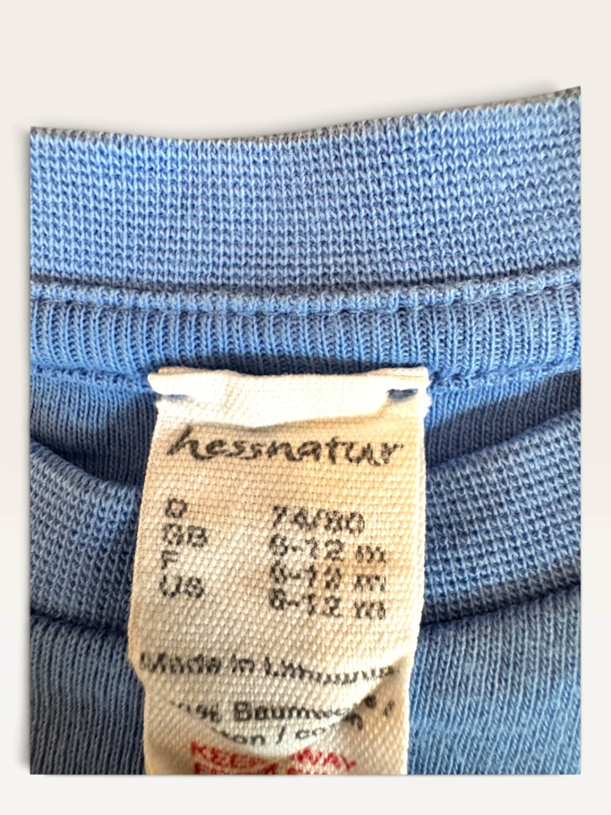 Langarmshirt aus 100% Baumwolle Blau – Gr. 74/80 Gr.74 | Hess Natur