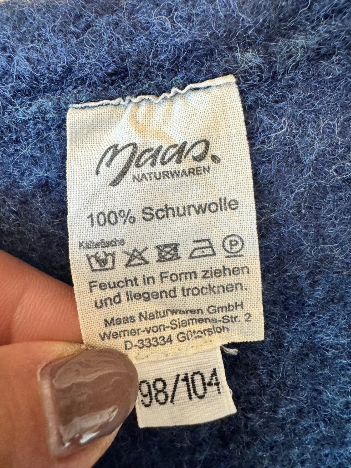 Wollweste aus 100% Schurwolle – Gr. 98/104 | Maas Naturwaren