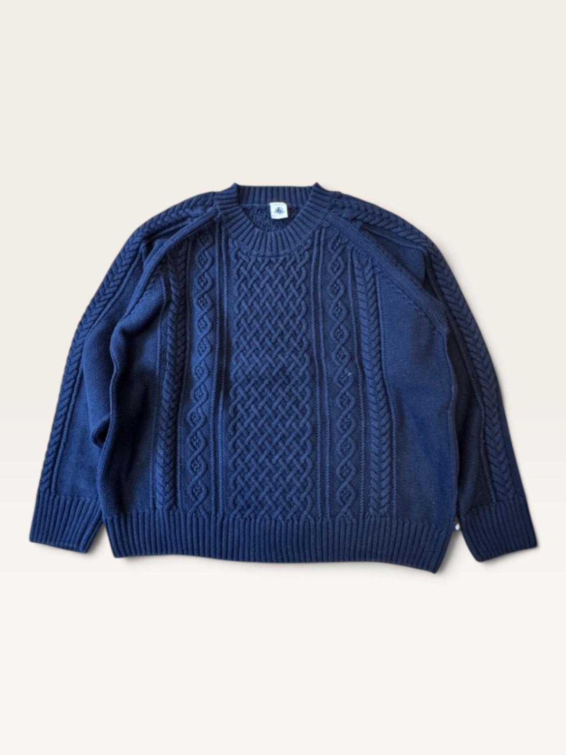 Kinder Zopfstrickpullover Dunkelblau Gr.12ans/152cm | Petit Bateau