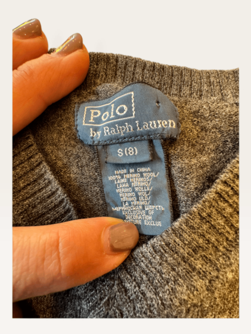 Klassischer Feinstrick-Rundhalspullover Anthrazit Gr.S (8) | Polo by Ralph Lauren