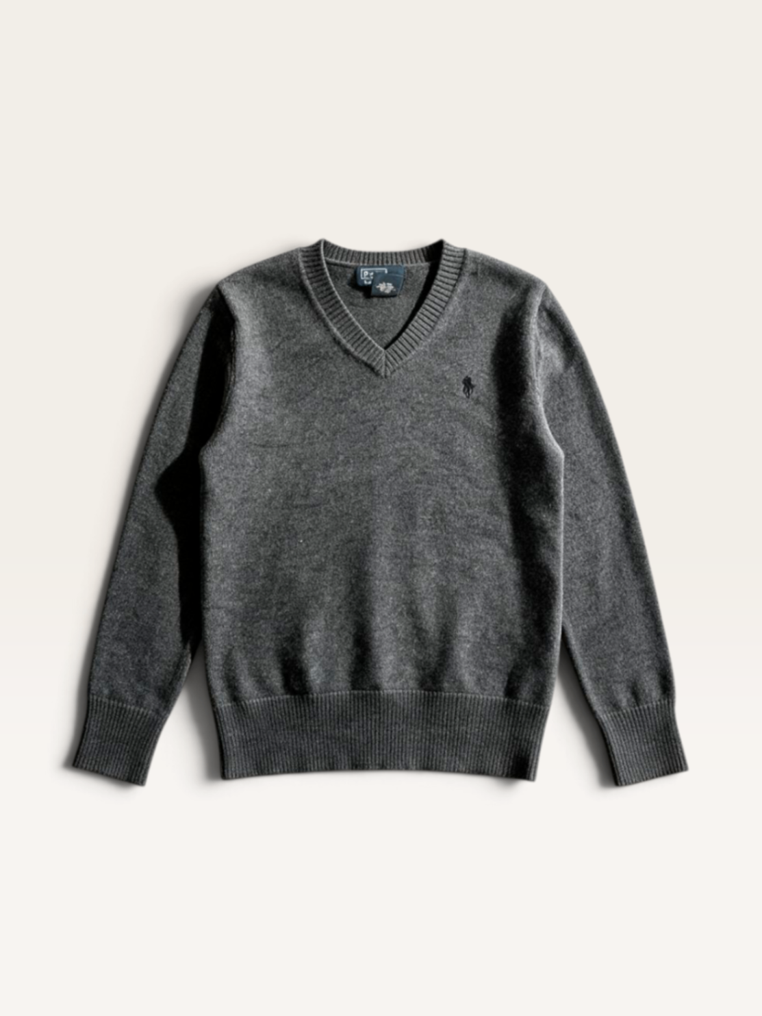 Klassischer Feinstrick-Rundhalspullover Anthrazit Gr.S (8) | Polo by Ralph Lauren