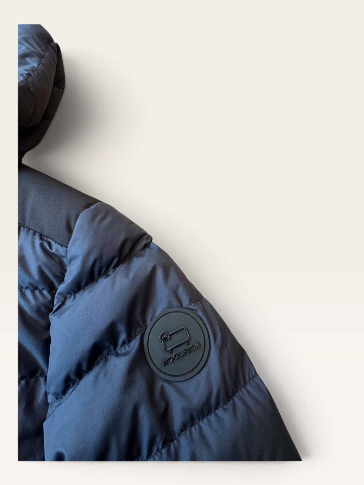 Steppjacke Leichtdaunenjacke Dunkelblau mit Kapuze Gr.10 | Woolrich