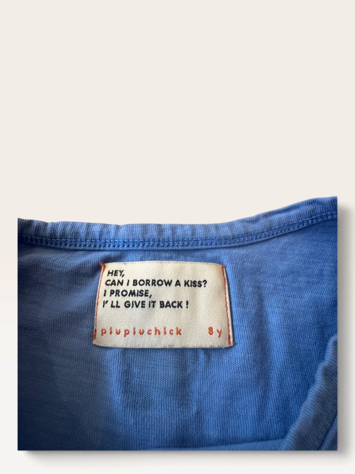 Kinder T-Shirt Blau mit Retro-Print – Gr. 8Y (128) | piupiuchick