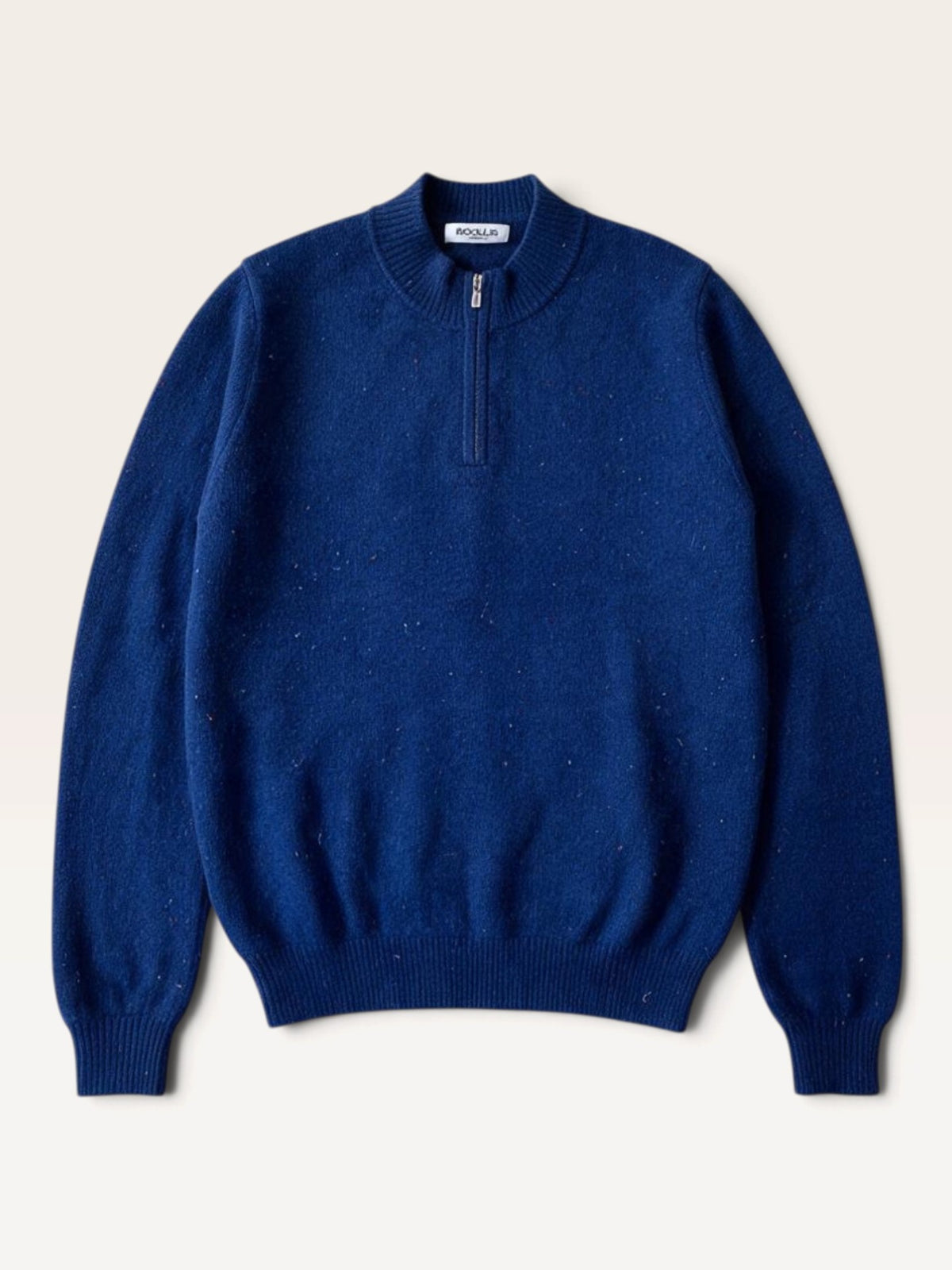 100% Kaschmir Troyer / Stehkragenpullover in Dunkelblau Gr.140 | NOOLUR