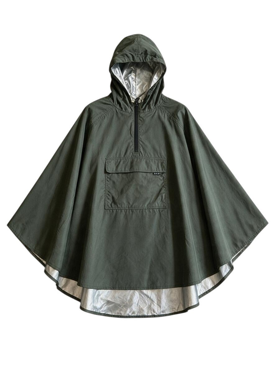 Regenponcho Olivgrün mit Sonnen-Motiv Gr.8/9YRS | MAIUM