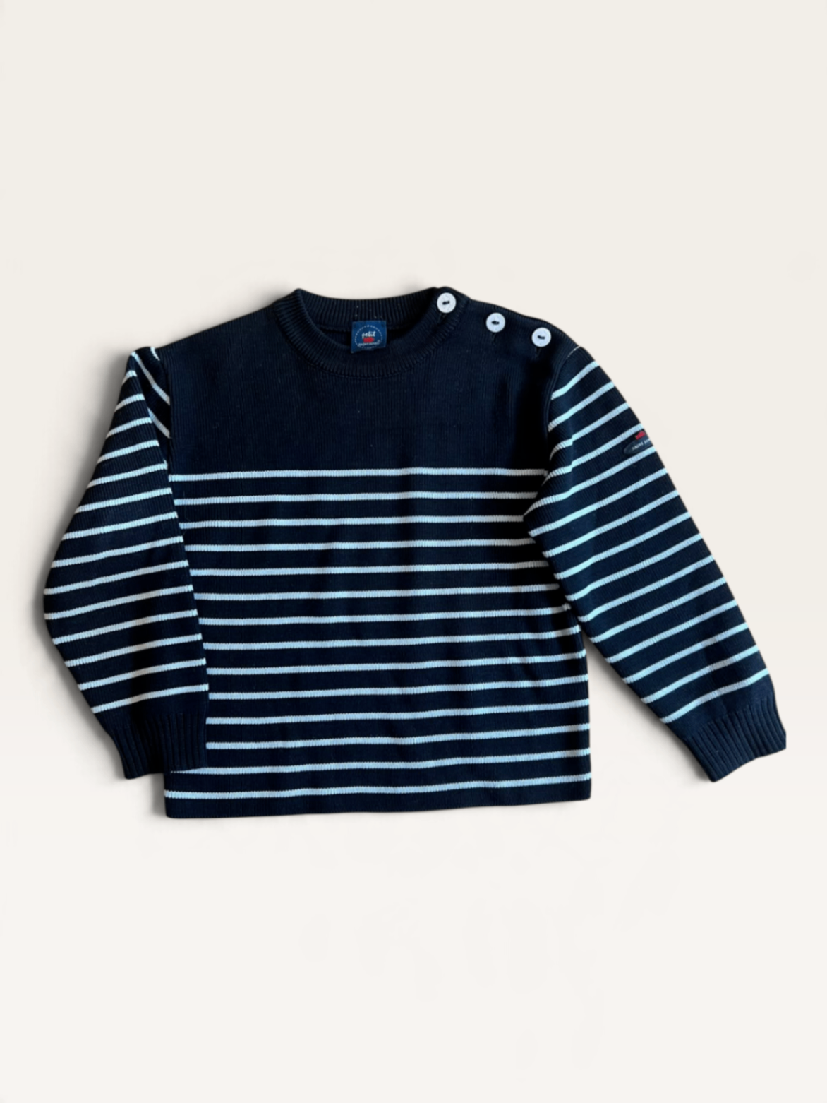 Pullover Dunkelblau mit Hellblau Gr.110/116 (Label wurde entfernt) | Petit Saint James