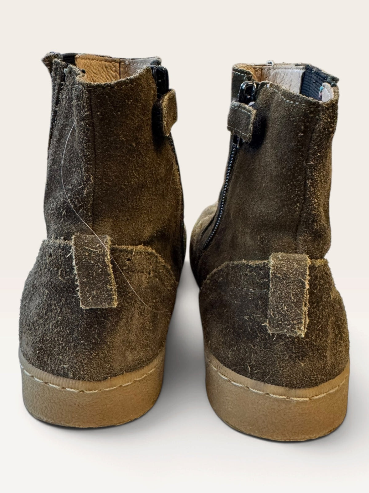 Kinder Wildleder Boots / Stiefeletten in Braun / Khaki – Gr. 33 | mio comme