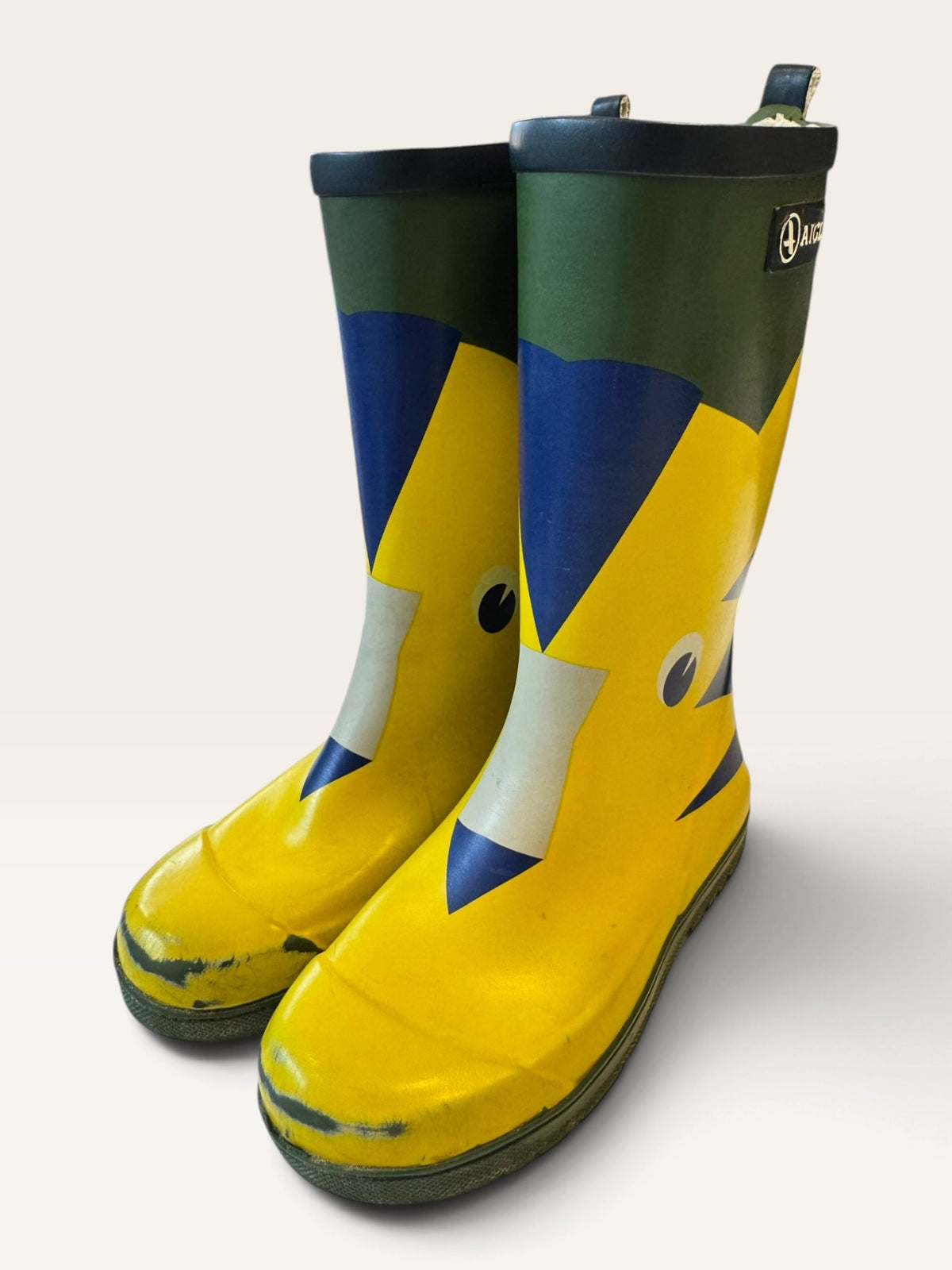 Kinder-Gummistiefel mit Tieren / Vogel-Motiv Grün Gr.30 | Aigle