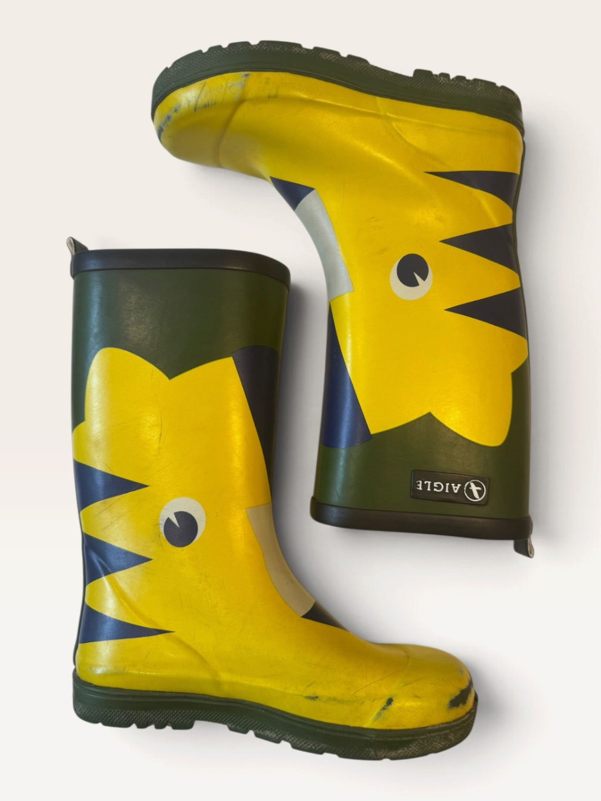 Kinder-Gummistiefel mit Tieren / Vogel-Motiv Grün Gr.30 | Aigle