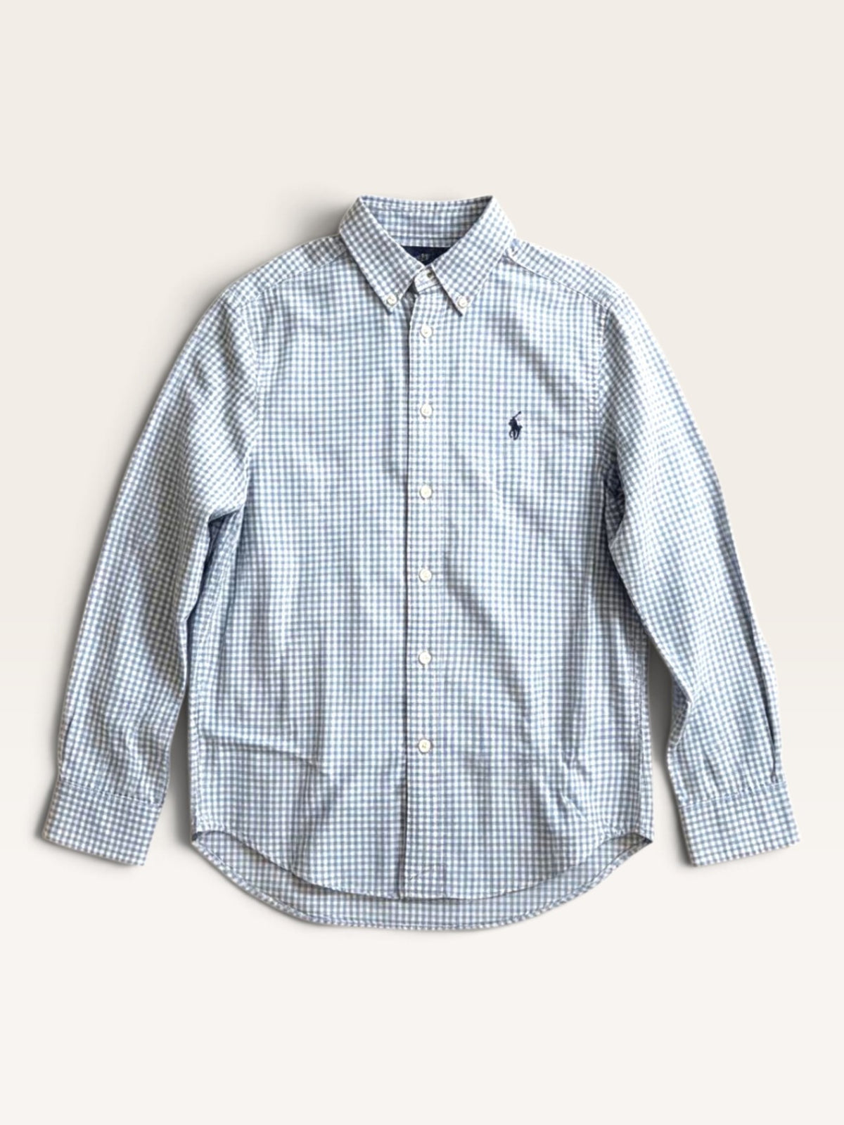 Kinder Langarm Hemd mit GitterkaroGr.M (10-12) | Ralph Lauren