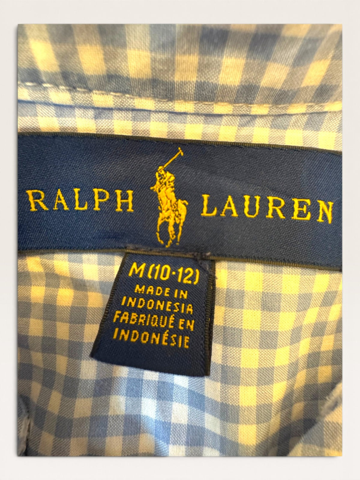 Kinder Langarm Hemd mit GitterkaroGr.M (10-12) | Ralph Lauren