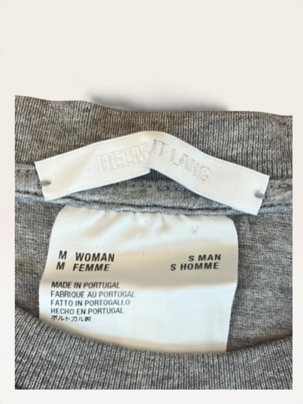 Titel: T-Shirt Paint-Splatter Grau Gr. M | Helmut Lang