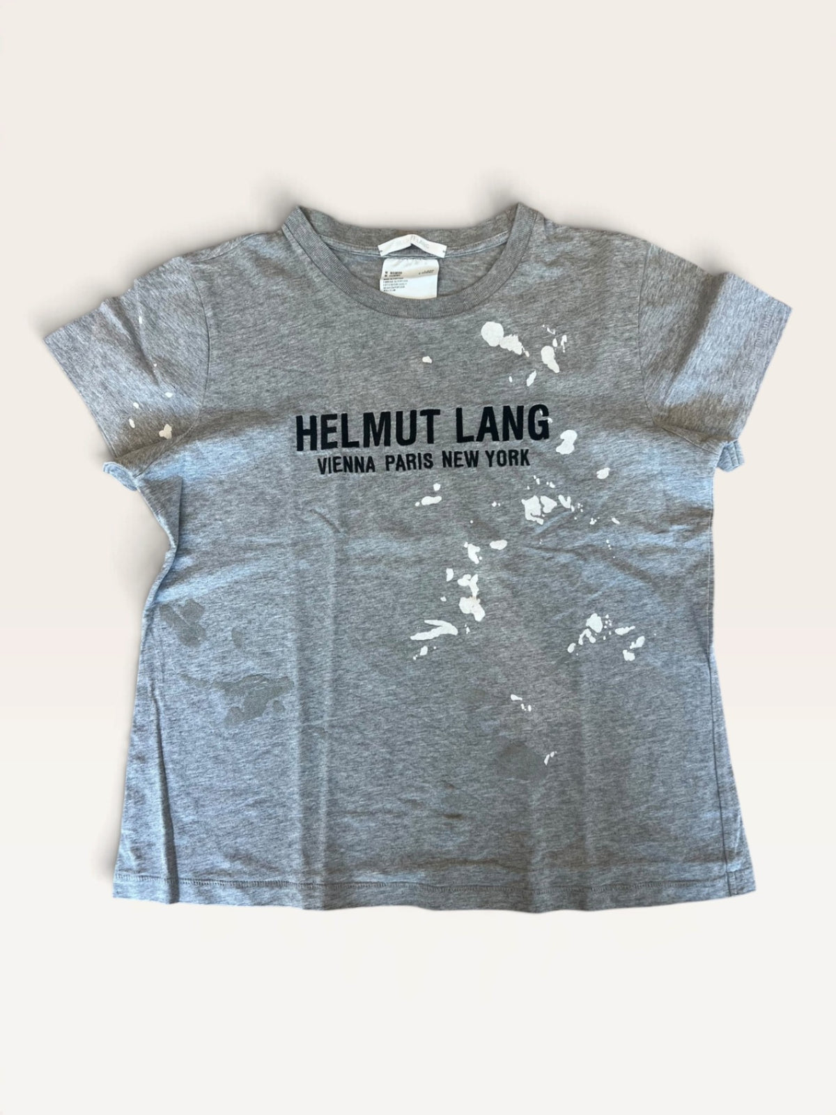 Titel: T-Shirt Paint-Splatter Grau Gr. M | Helmut Lang